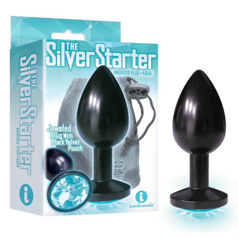 Silver Starter Anodised Plug - Aqua